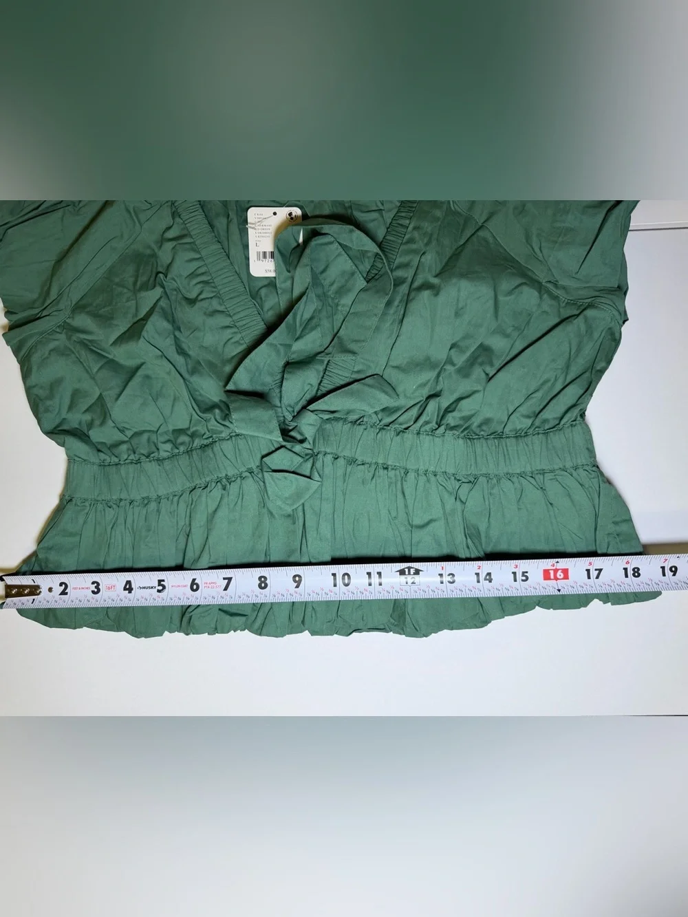 Free People‎ Mermaid Green Crop Bubble Boho Top Feminine NWT whimsical ethereal